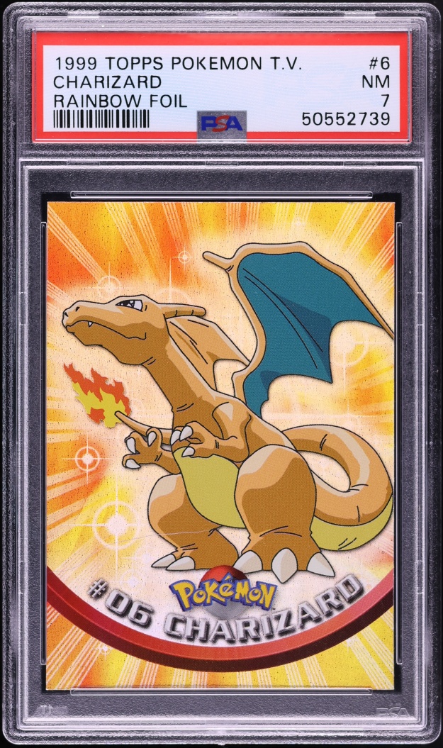 1999 Pokemon Topps T.V. Rainbow Foil Charizard #6 PSA 7 NRMT