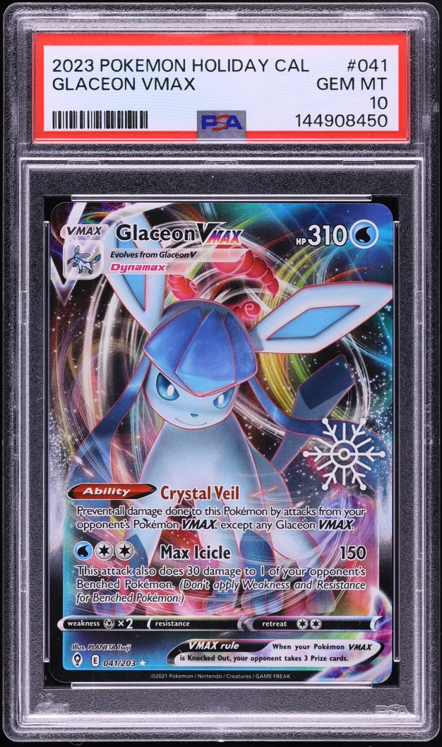 2023 Pokemon Sword & Shield Holiday Calendar Glaceon VMAX #041 PSA 10 GEM MINT