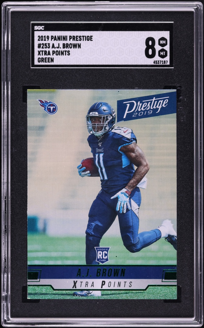 2019 Panini Prestige Xtra Points Green A.J. Brown ROOKIE #253 SGC 8 NM-MT
