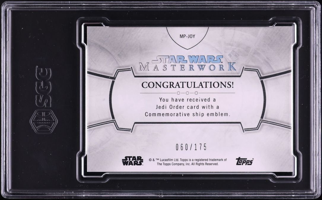 2018 Topps Star Wars Masterwork Commemorative Vehicle Emblem Yoda /175 #MP-JOY SGC 8 NM-MT