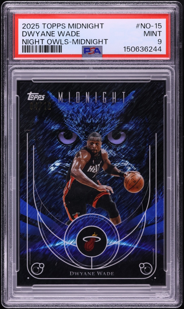 2025 Topps Midnight Night Owls Dwyane Wade /12 #NO-15 PSA 9 MINT