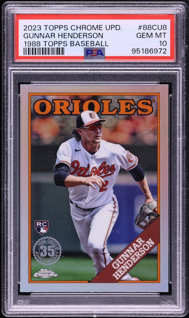 2023 Topps Chrome Update '88 Gunnar Henderson ROOKIE #88CU-8 PSA 10 GEM MINT