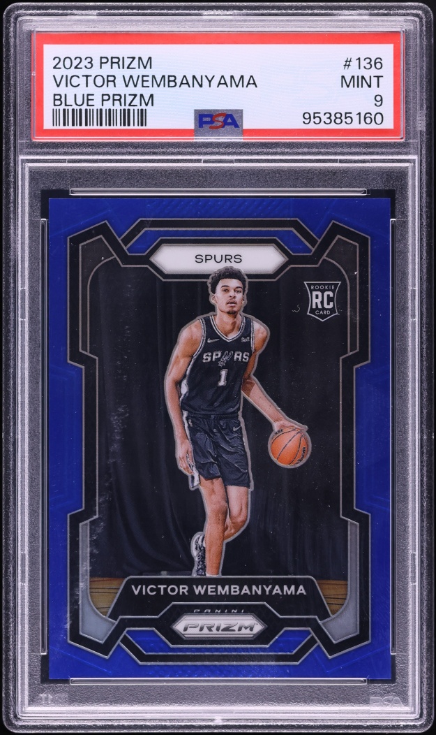2023 Panini Prizm Blue Victor Wembanyama ROOKIE /199 #136 PSA 9 MINT