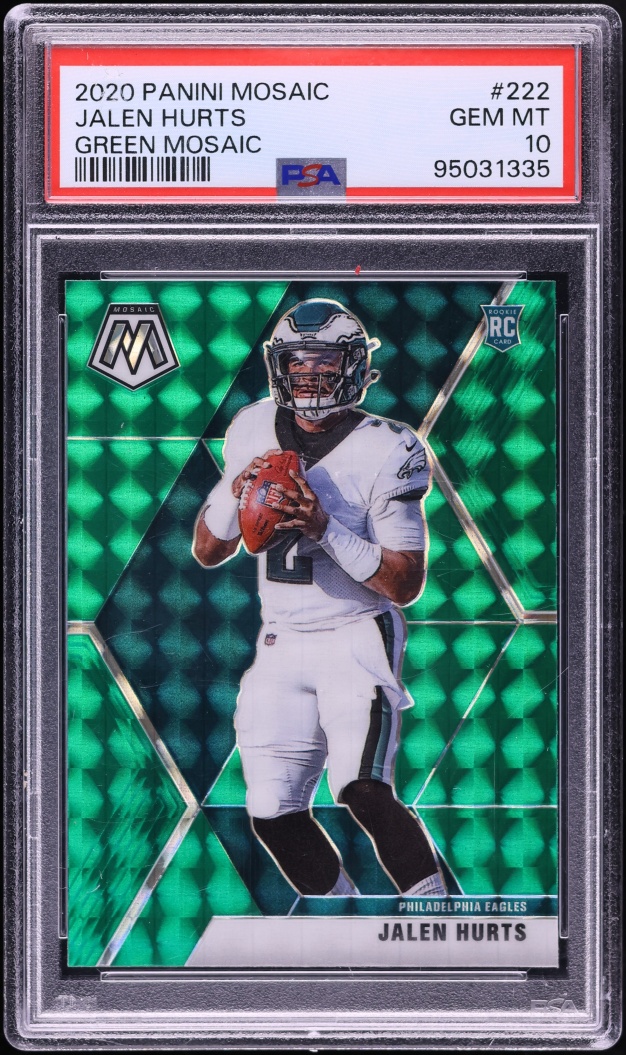 2020 Panini Mosaic Green Jalen Hurts ROOKIE #222 PSA 10 GEM MINT