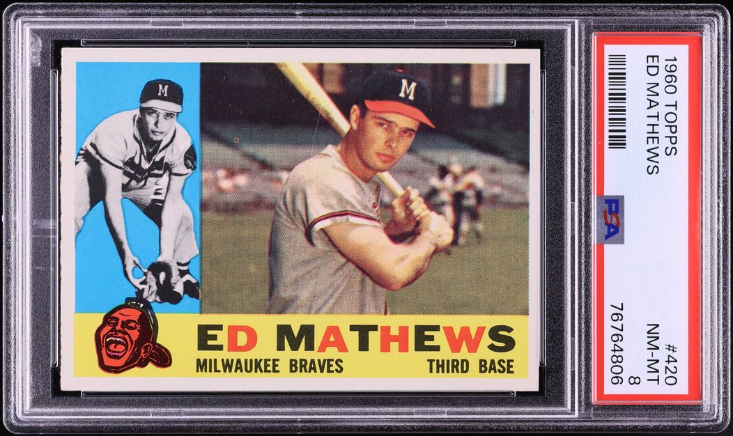 1960 Topps Eddie Mathews #420 PSA 8 NM-MT