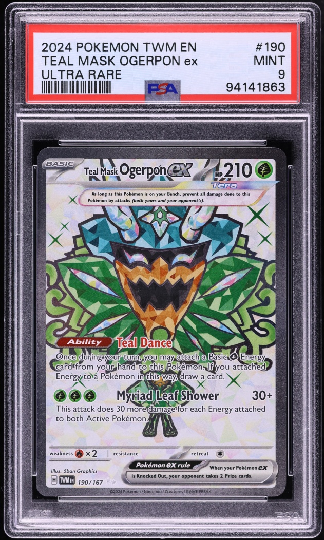 2024 Pokemon Scarlet & Violet Twilight Masquerade Full Art Teal Mask Ogerpon ex #190 PSA 9 MINT