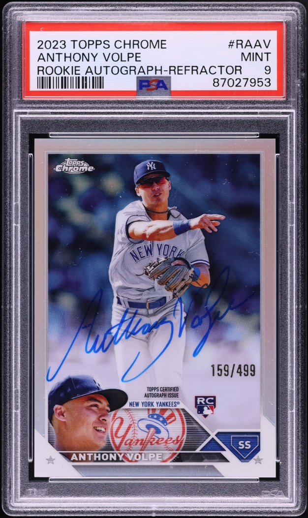 2023 Topps Chrome Refractor Anthony Volpe ROOKIE AUTO /499 #RAAV PSA 9 MINT