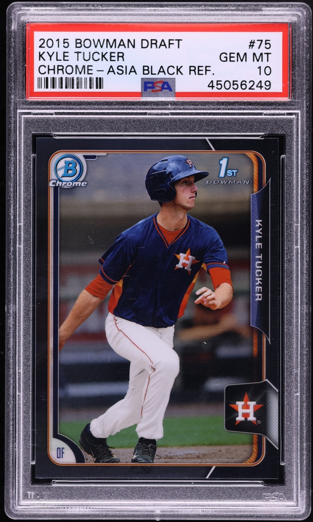 2015 Bowman Chrome Draft Asia Black Refractor Kyle Tucker PROSPECT #75 PSA 10 GEM MINT