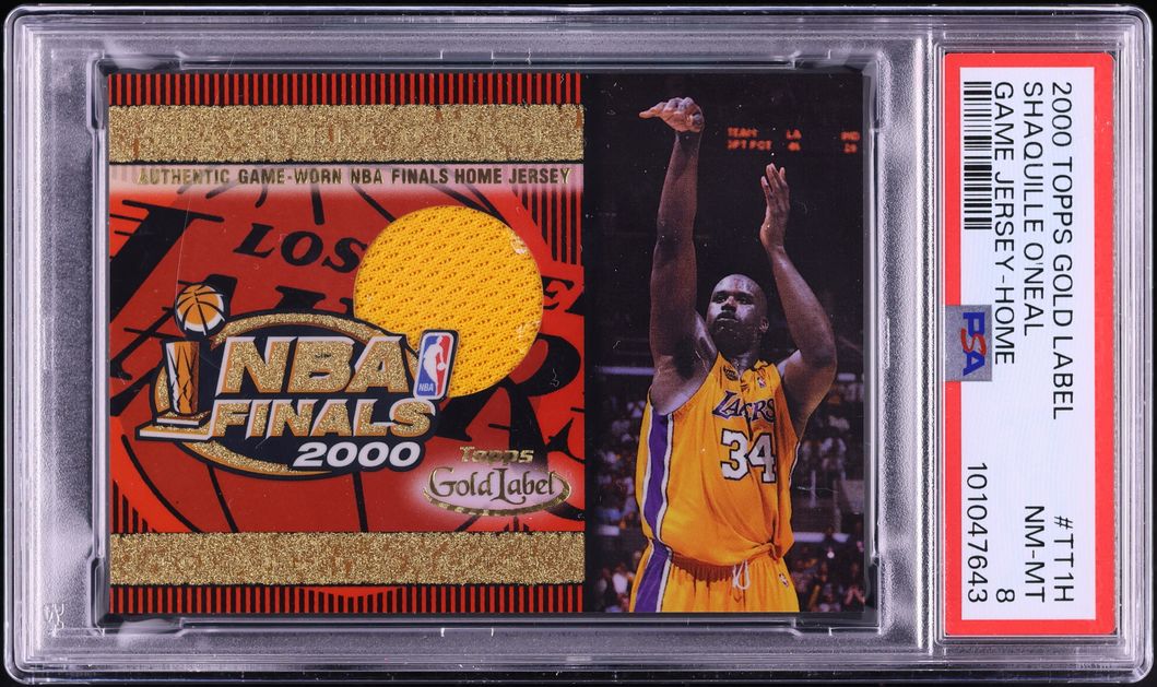 2000 Topps Gold Label Game Jersey Home Shaquille O'Neal PATCH #TT1H PSA 8 NM-MT