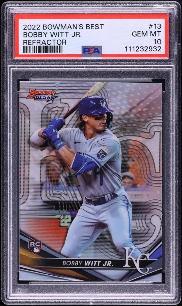 2022 Bowman's Best Refractor Bobby Witt Jr. ROOKIE #13 PSA 10 GEM MINT