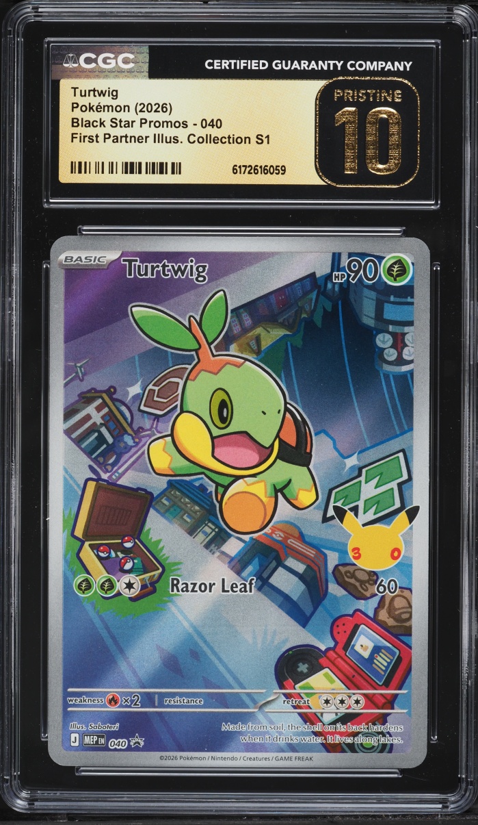 2026 Pokemon Mega Promo First Partner Illustration S1 Full Art Turtwig #40 CGC 10 PRISTINE