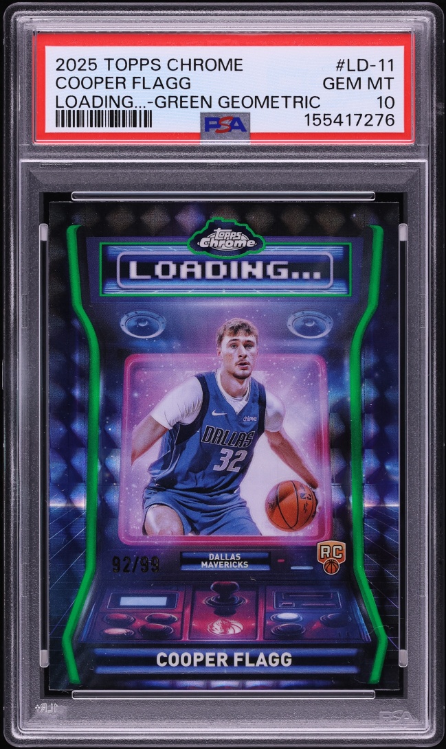 2025 Topps Chrome Loading Green Geometric Cooper Flagg ROOKIE /99 #LD-11 PSA 10 GEM MINT