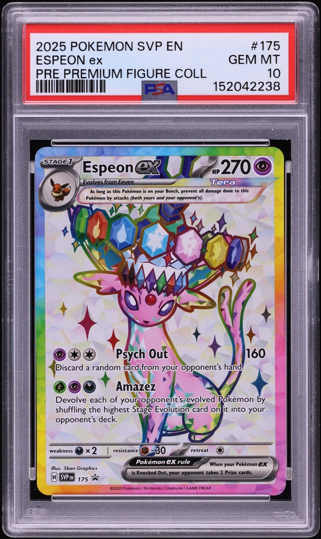 2025 Pokemon SV Promo Prismatic Evolutions Premium Figure Full Art Espeon ex #175 PSA 10 GEM