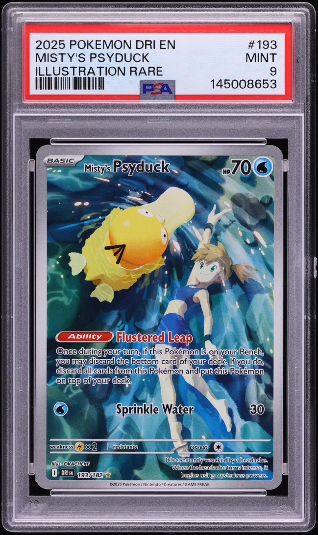 2025 Pokemon Scarlet & Violet Destined Rivals IR Misty's Psyduck #193 PSA 9 MINT