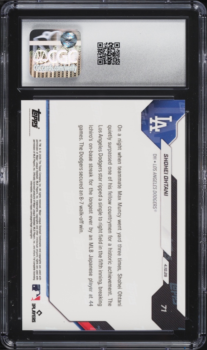 2026 Topps Now Shohei Ohtani #71 CGC 10 GEM MINT