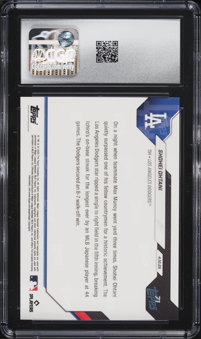 2026 Topps Now Shohei Ohtani #71 CGC 10 GEM MINT