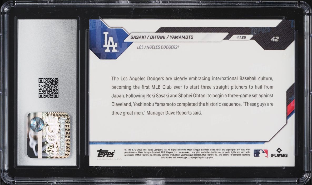 2026 Topps Now Sasaki Ohtani Yamamoto #42 CGC 9 MINT
