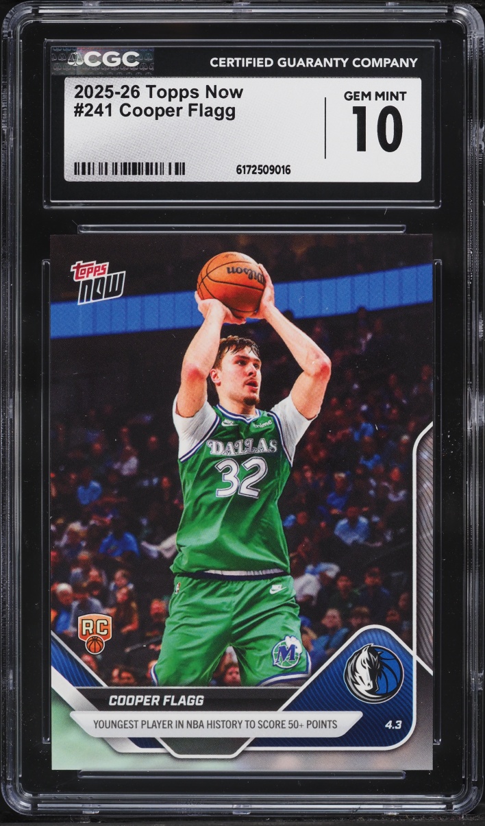 2025 Topps Now Cooper Flagg ROOKIE #241 CGC 10 GEM MINT