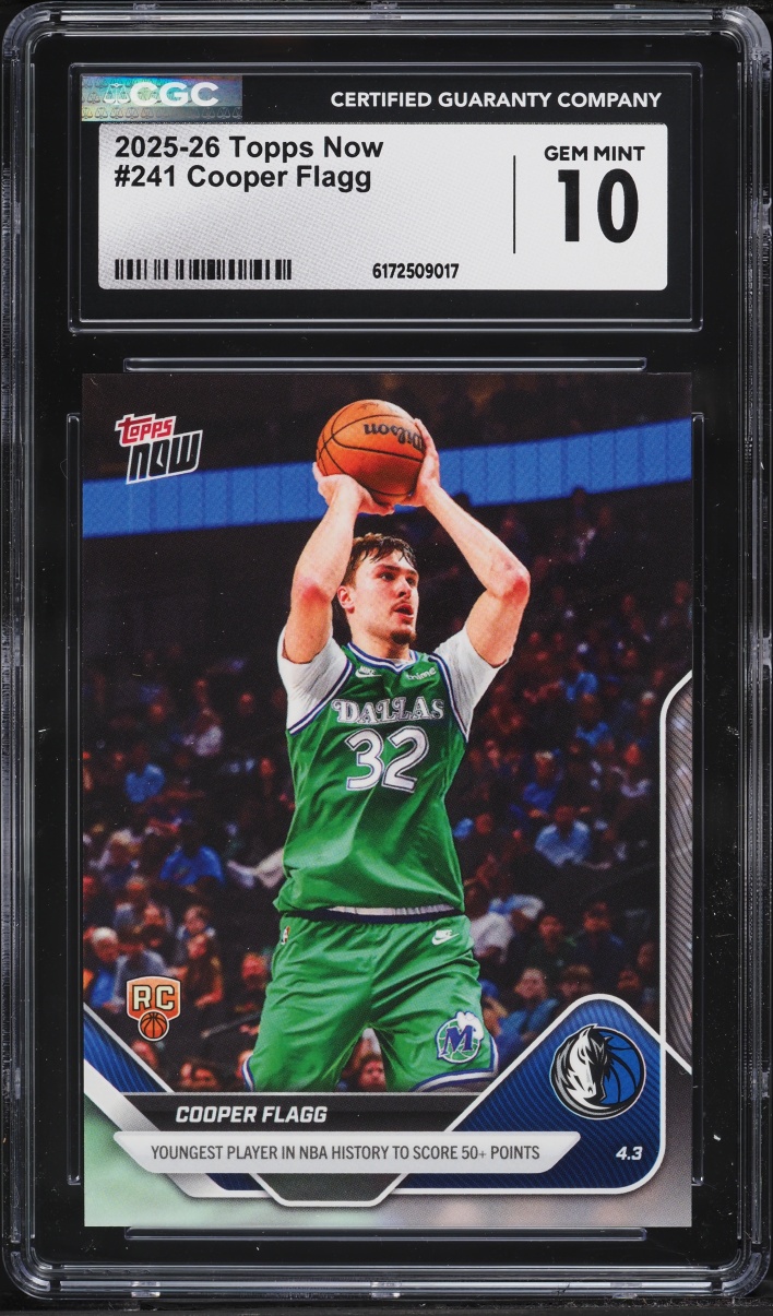 2025 Topps Now Cooper Flagg ROOKIE #241 CGC 10 GEM MINT