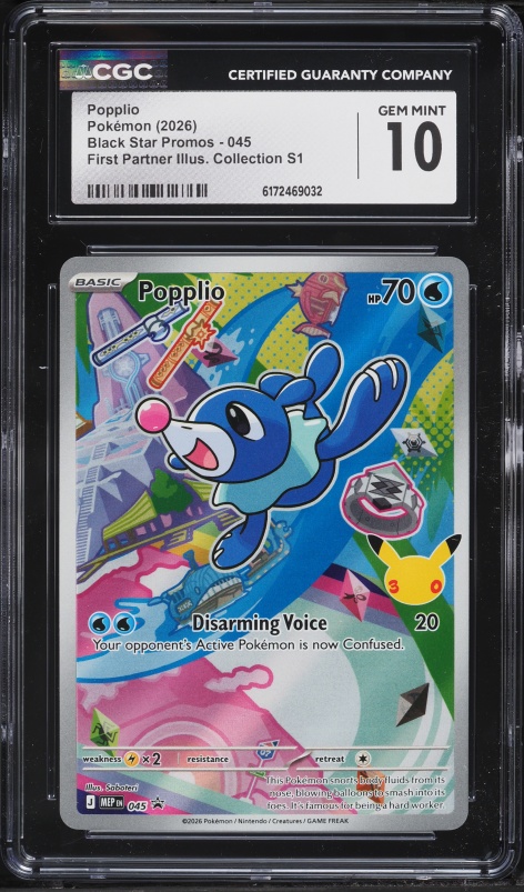 popplio pokemon card holographic Popplio 2026 Mega Evolution: Black Star Promo #045 Holo (First Partner Collection) Price Guide