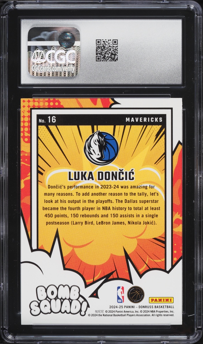 2024 Donruss Bomb Squad! Luka Doncic #16 CGC 10 GEM MINT