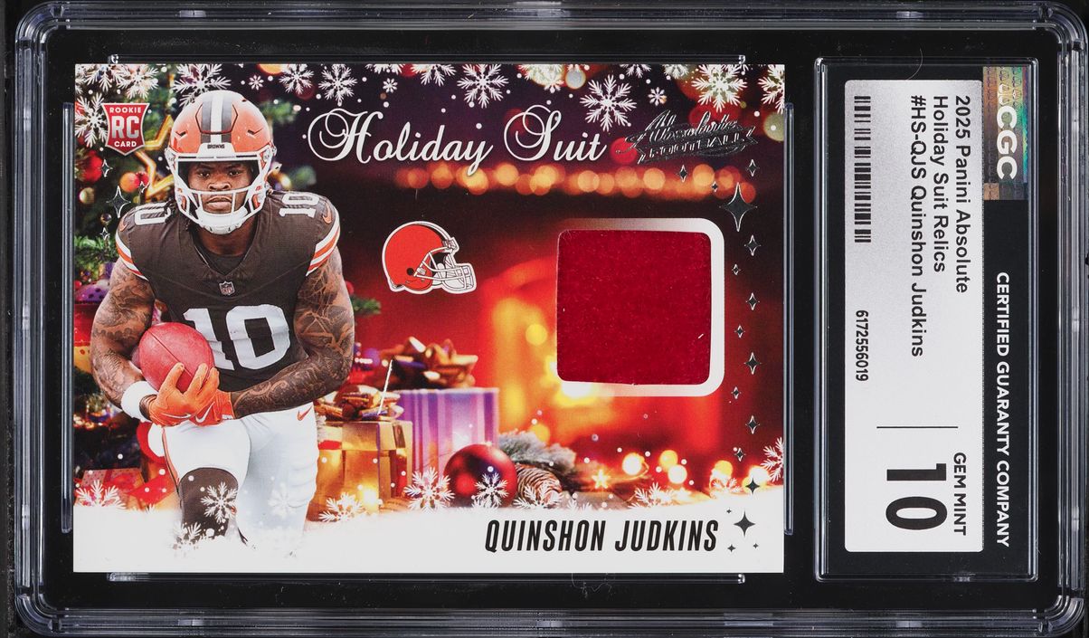 2025 Absolute Holiday Suit Quinshon Judkins ROOKIE PATCH #HS-QJS CGC 10 GEM MINT