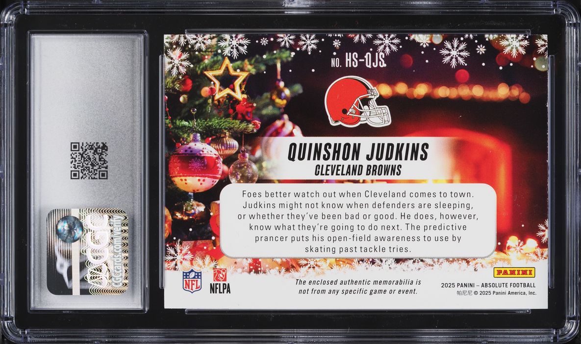 2025 Absolute Holiday Suit Quinshon Judkins ROOKIE PATCH #HS-QJS CGC 10 GEM MINT