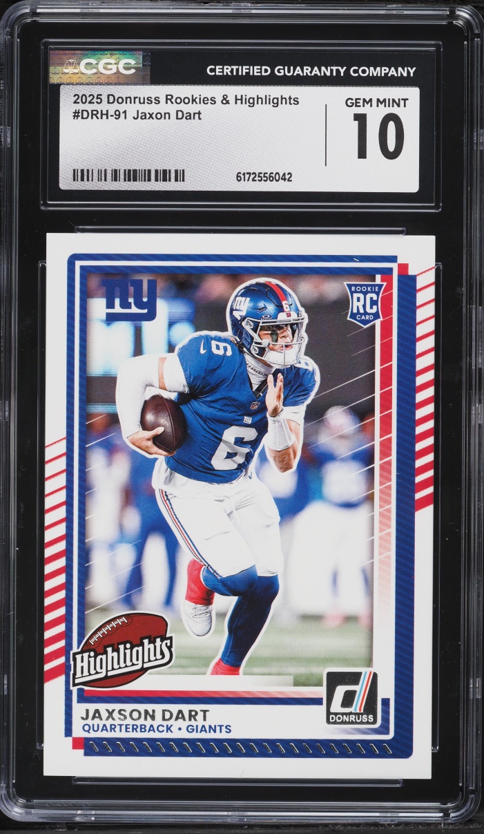 2025 Donruss Rookies & Highlights Jaxon Dart ROOKIE #DRH-91 CGC 10 GEM MINT
