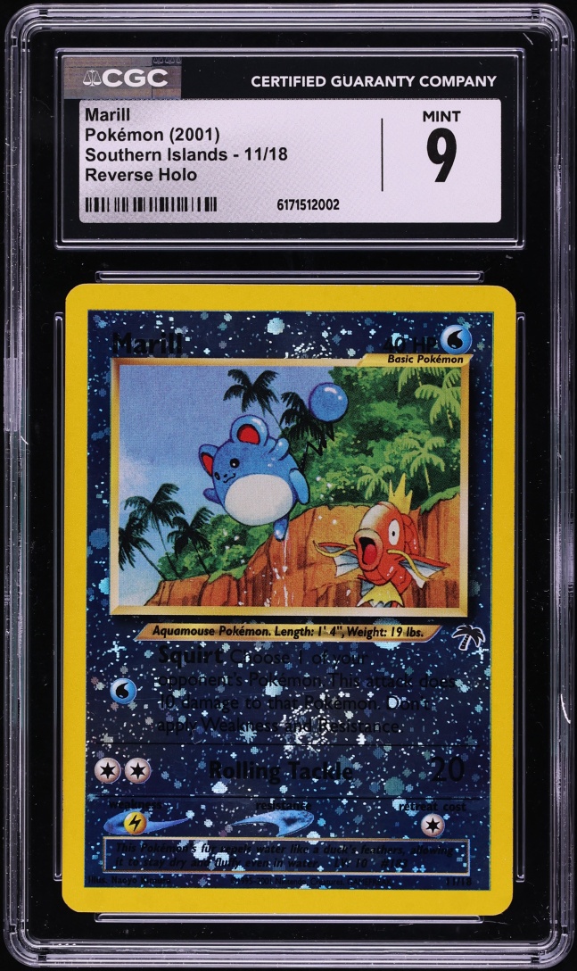 2001 Pokemon Southern Islands Reverse Holo Marill #11 CGC 9 MINT
