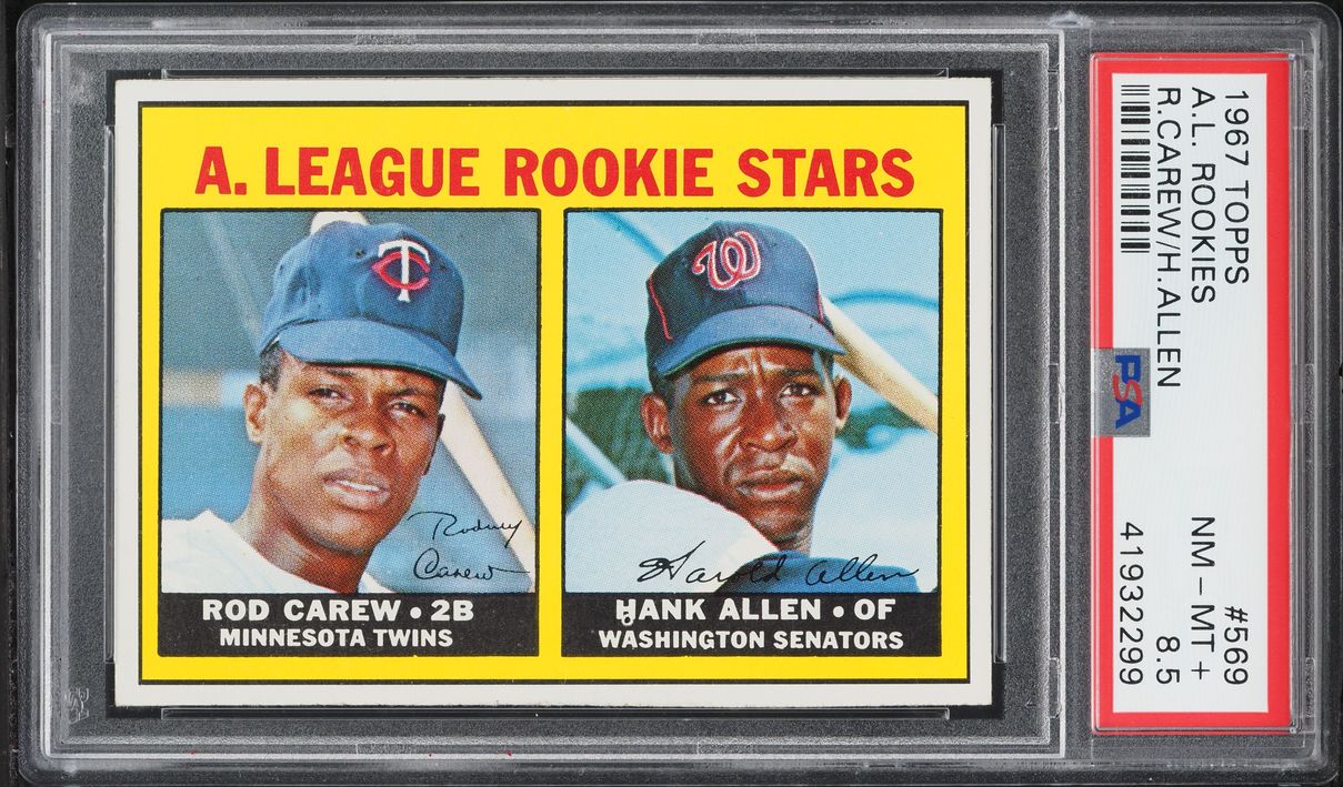 1967 Topps Rod Carew Hank Allen A.L ROOKIE #569 PSA 8.5 NM-MT+