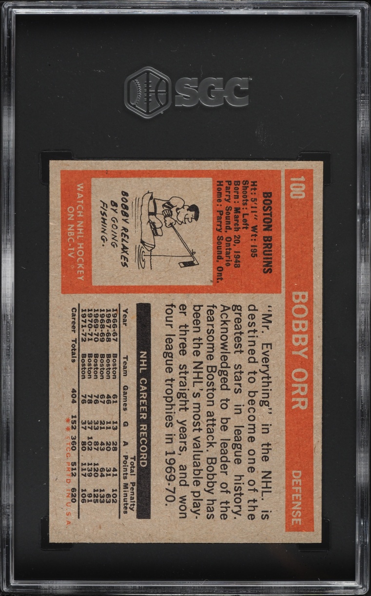 1972 Topps Hockey Bobby Orr #100 SGC 8.5 NM-MT+