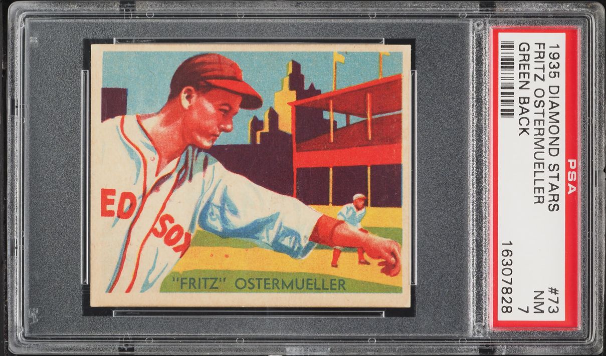 1935 Diamond Stars Fritz Ostermueller GREEN BACK #73 PSA 7 NRMT