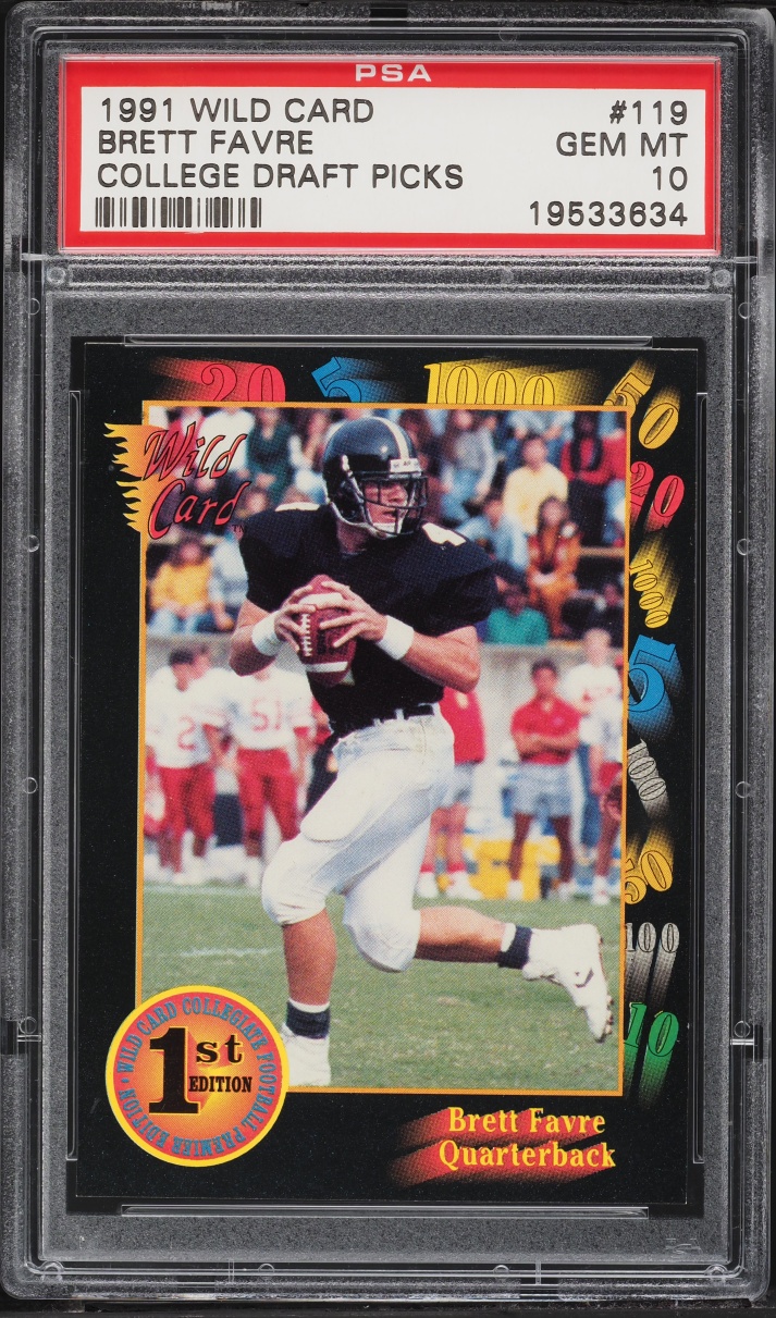 1991 Wild Card College Draft Picks Brett Favre ROOKIE #119 PSA 10 GEM MINT