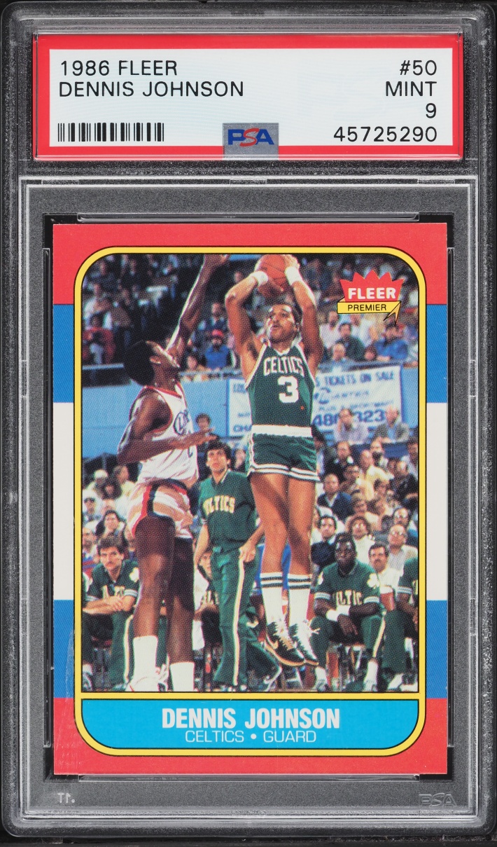 1986 Fleer Basketball Dennis Johnson #50 PSA 9 MINT