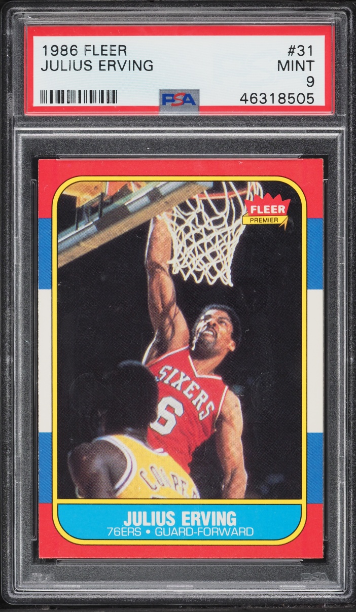 1986 Fleer Basketball Julius Erving #31 PSA 9 MINT
