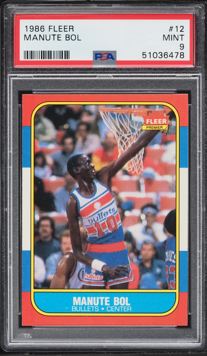 1986 Fleer Basketball Manute Bol ROOKIE #12 PSA 9 MINT