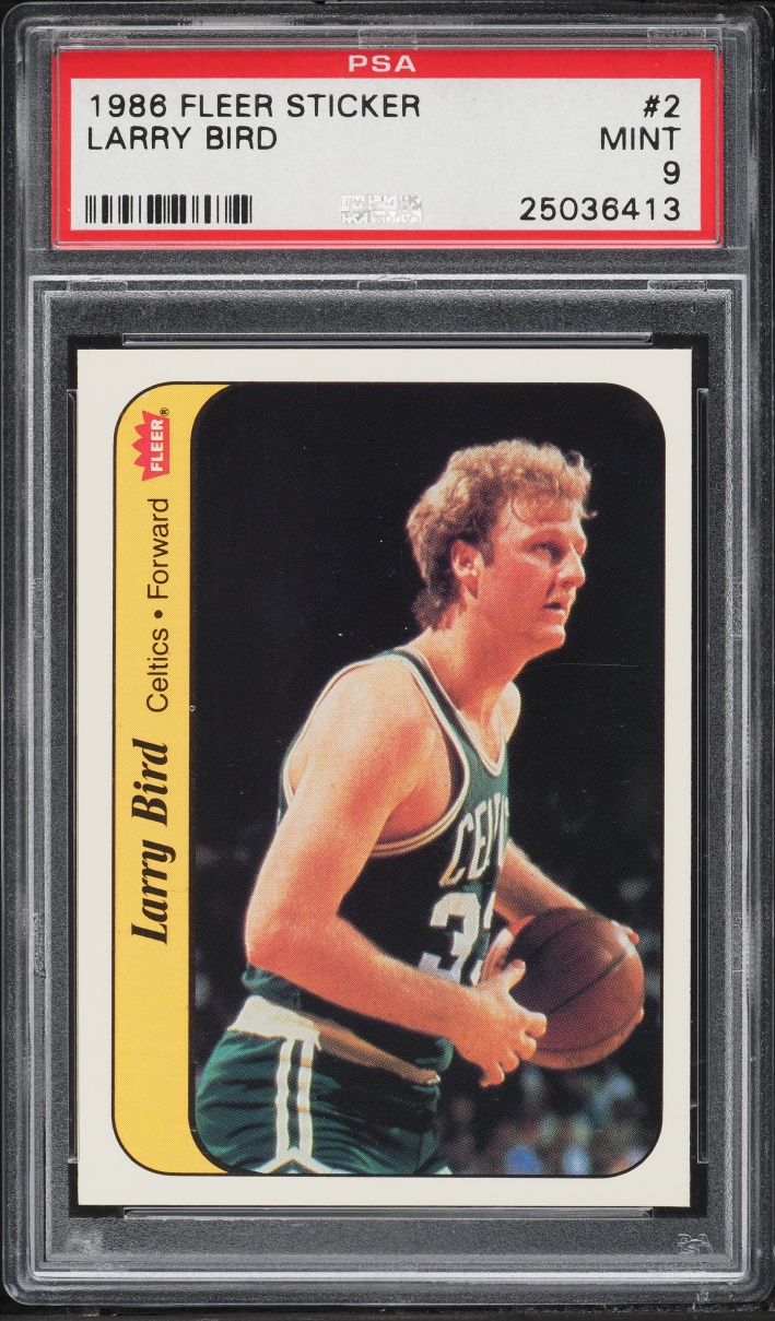 1986 Fleer Sticker Larry Bird #2 PSA 9 MINT