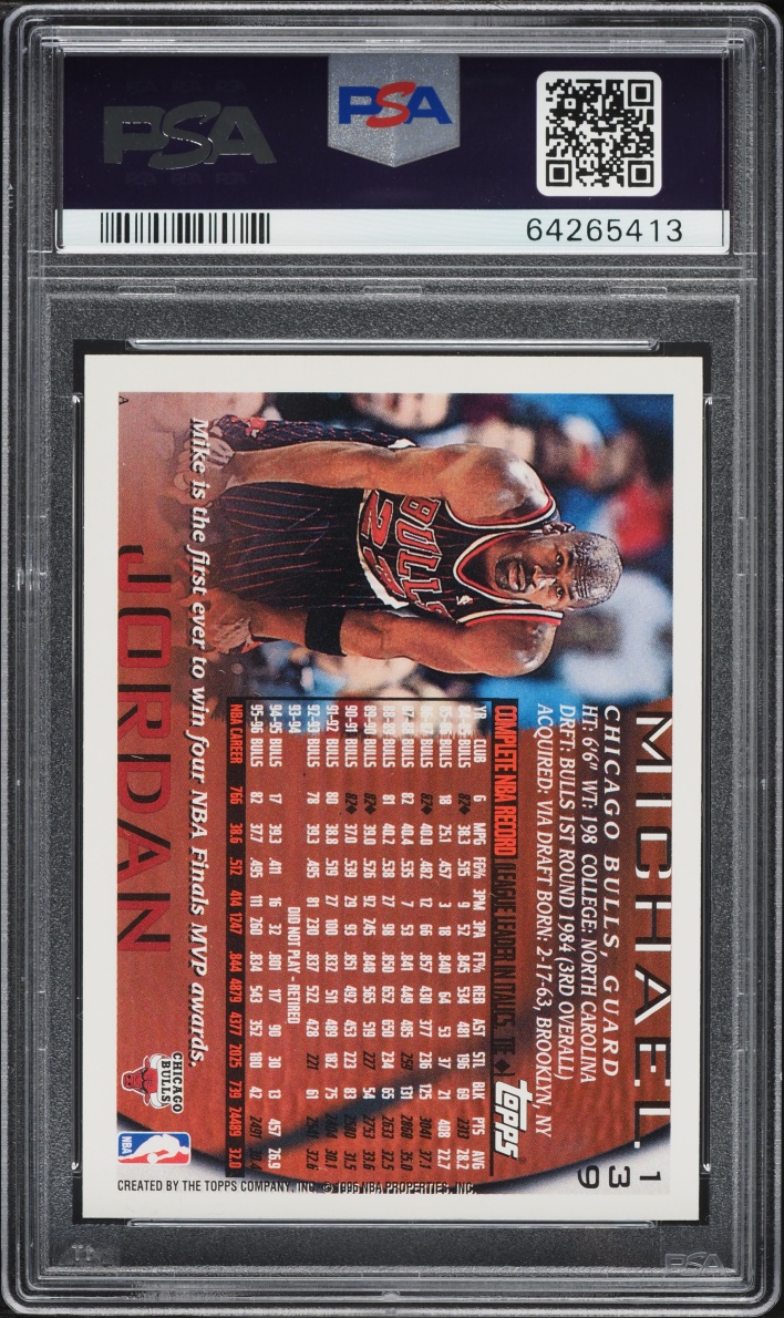 1996 Topps NBA 50th Michael Jordan #139 PSA 9 MINT