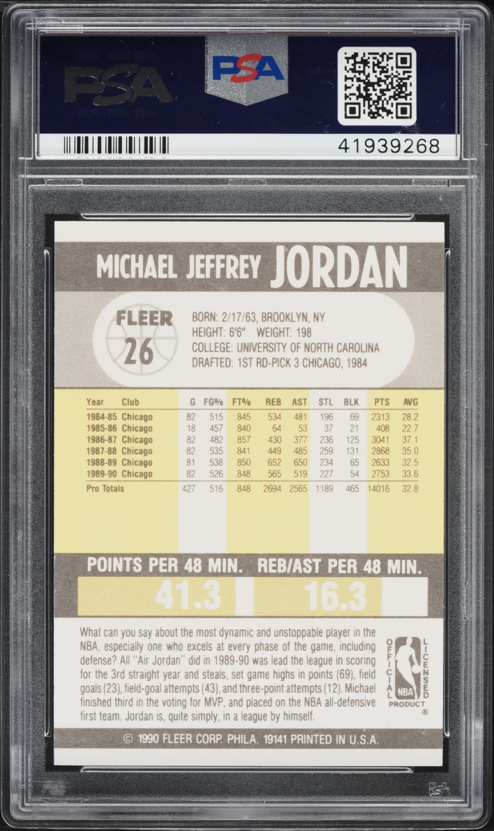 1990 Fleer Michael Jordan #26 PSA 9 MINT
