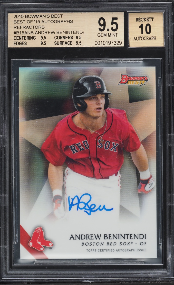 2015 Bowman's Best Of '15 Refractor Andrew Benintendi ROOKIE AUTO BGS 9.5 GEM MINT