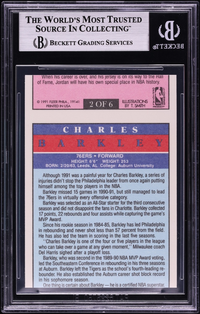 1991 Fleer Pro-Visions Error Charles Barkley #3 BGS 3 VG