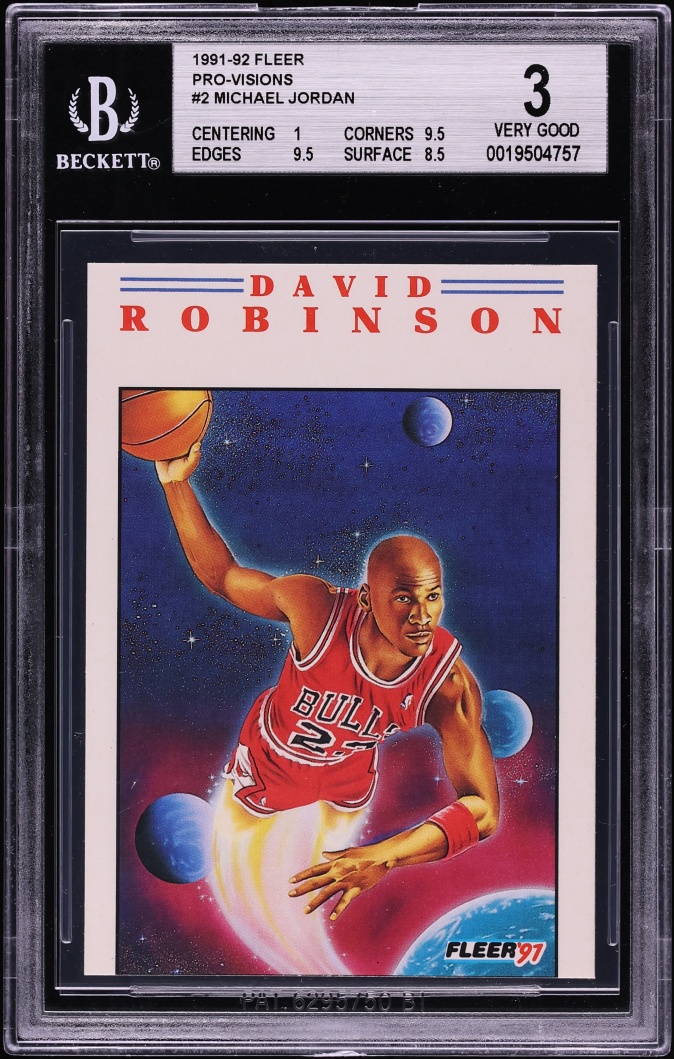 1991 Fleer Pro-Visions Error Michael Jordan #2 BGS 3 VG