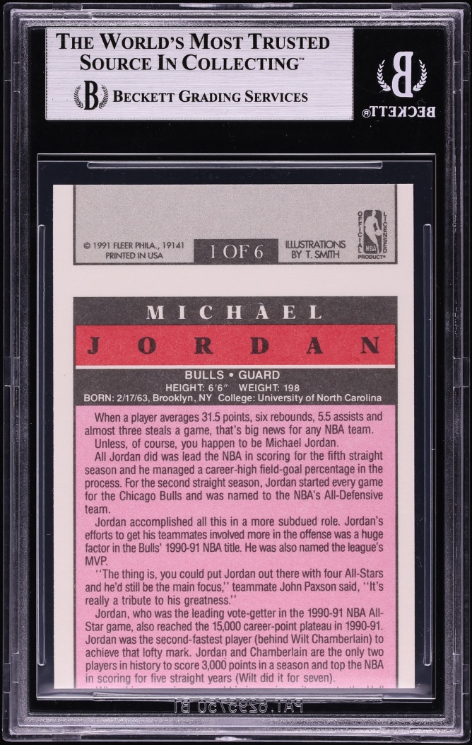 1991 Fleer Pro-Visions Error Michael Jordan #2 BGS 3 VG
