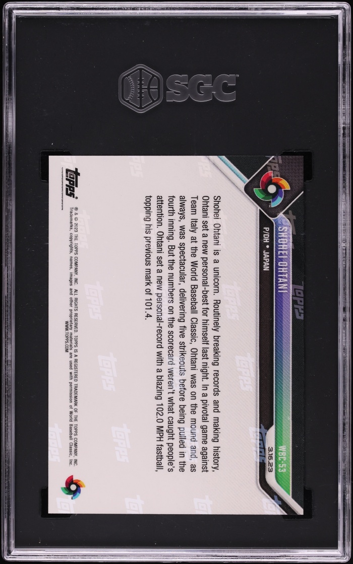 2023 Topps Now World Baseball Classic Shohei Ohtani #WBC-53 SGC 9.5 MINT+