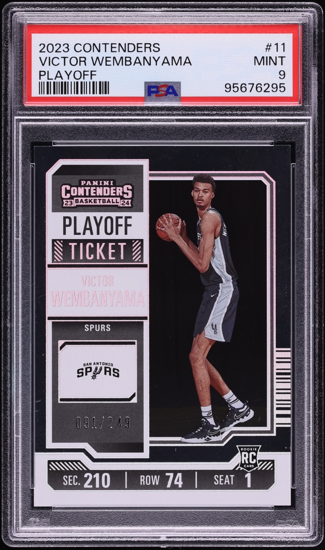 2023 Panini Contenders Playoff Ticket Victor Wembanyama ROOKIE /249 #11 PSA 9 MINT