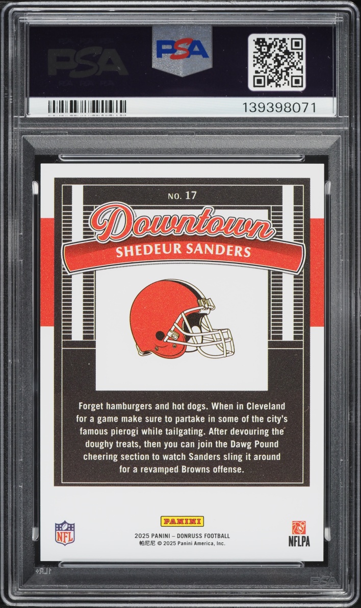 2025 Donruss Downtown Shedeur Sanders ROOKIE #17 PSA 10 GEM MINT