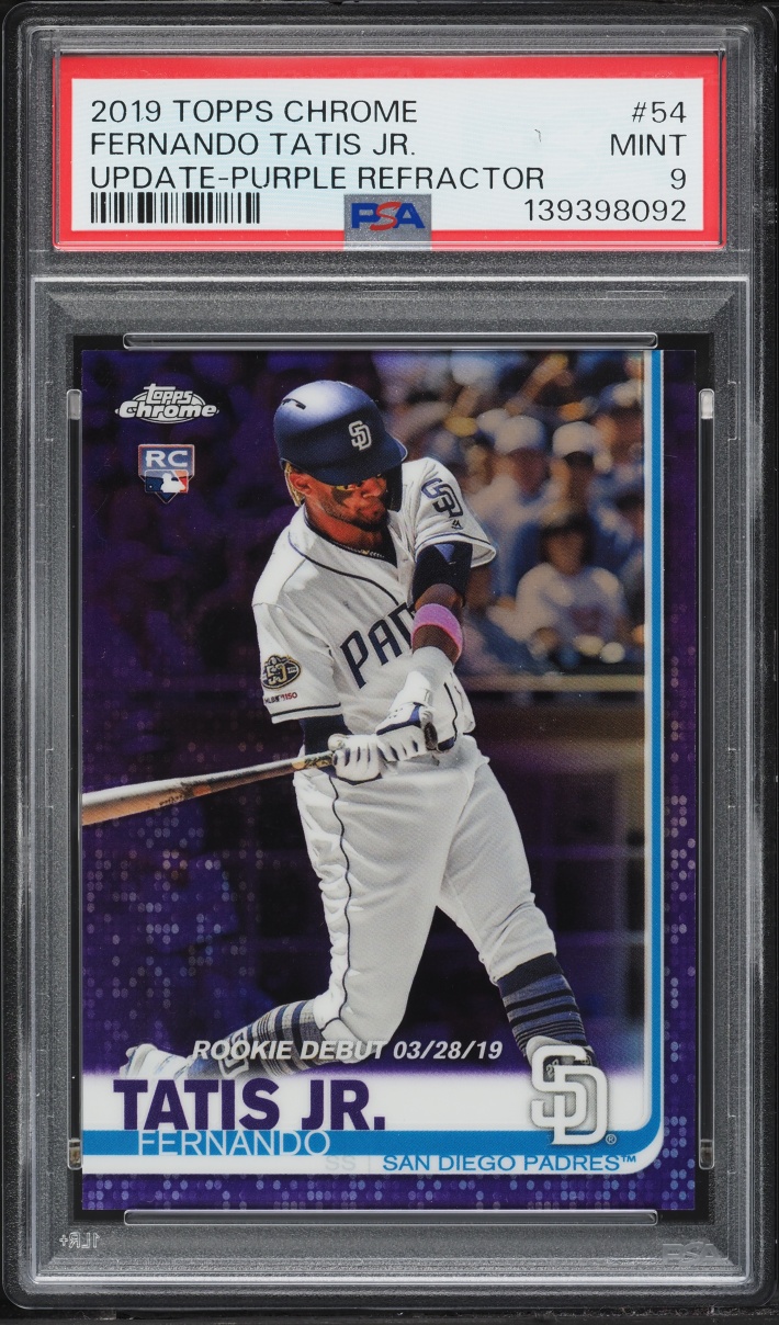 2019 Topps Chrome Update Purple Refractor Fernando Tatis Jr. ROOKIE /175 #54 PSA 9 MINT
