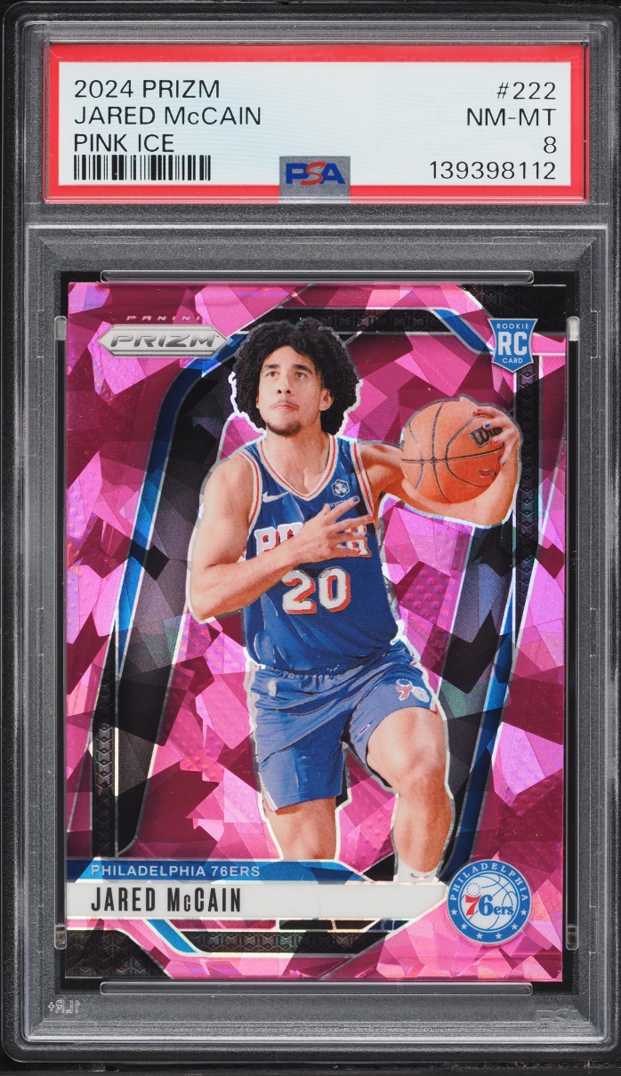 2024 Panini Prizm Pink Ice Jared McCain ROOKIE #222 PSA 8 NM-MT