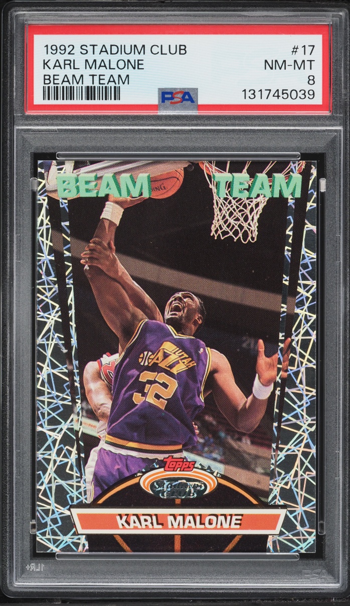 1992 Stadium Club Beam Team Karl Malone #17 PSA 8 NM-MT