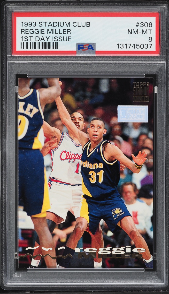 1993 Stadium Club 1st Day Issue Reggie Miller #306 PSA 8 NM-MT